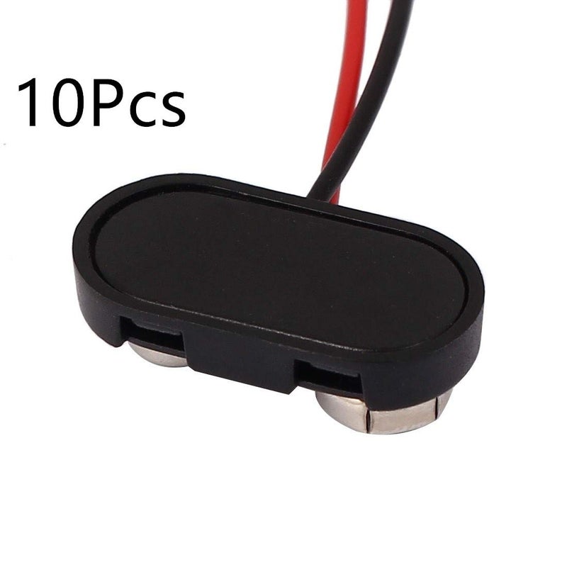 bnafes 10 Pack T Type 9 V Battery Clip Connector Long Cable Connection Hard Shell Black Red Connector - Image 2
